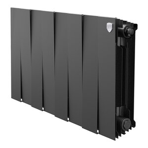 Изображение товара Радиатор биметаллический Royal Thermo PianoForte 300 RTPB3030008, 8 секций, боковое подключение, черный