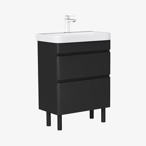 Изображение товара Тумба под раковину Equil Eltoro 60 см напольная черный матовый