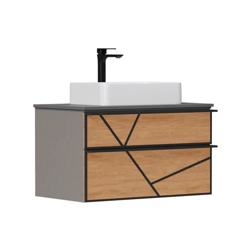 Изображение товара Тумба под раковину Equil Ferro tpFERRO80.2Y-11 Дуб мадера/лен антрацит