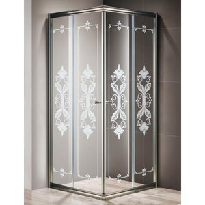 Изображение товара Душевой уголок Cezares GIUBILEO-A-2-80-SCORREVOLE-CP-Cr,  80 х 80 см, прозрачное с матовым принтом, профиль хром