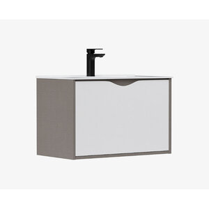 Изображение товара Тумба под раковину Equil Smile tpSMILE70.1Y-04, 70 см, подвесная, цвет белый/лен антрацит