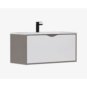 Изображение товара Тумба под раковину Equil Smile tpSMILE100.1Y-04, 100 см, подвесная, цвет белый/лен антрацит
