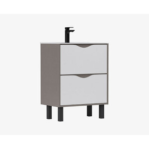 Изображение товара Тумба под раковину Equil Smile tnSMILE60.2Y-04 60 см напольная белая/лён антрацит