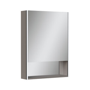 Изображение товара Зеркальный шкаф Equil Smile szSMILEI60.R, 60 см, с LED-подсветкой, розеткой, белый/лен антрацит