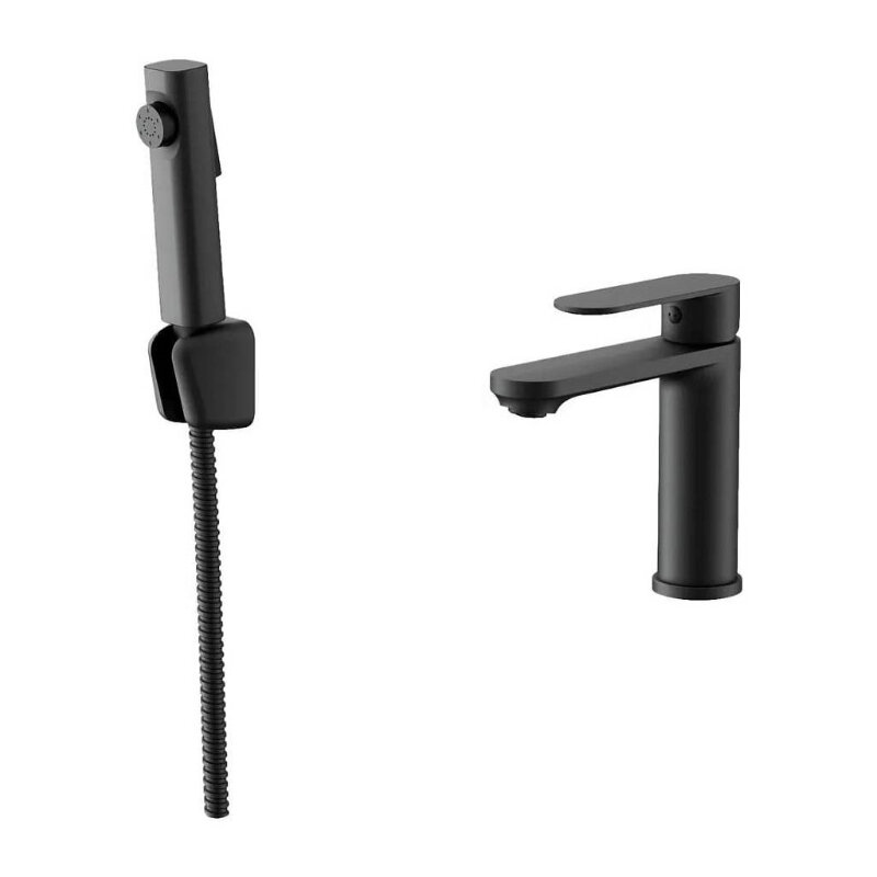 Изображение товара Смеситель для раковины Maretti Florenza Black с гигиеническим душем 17.2 см