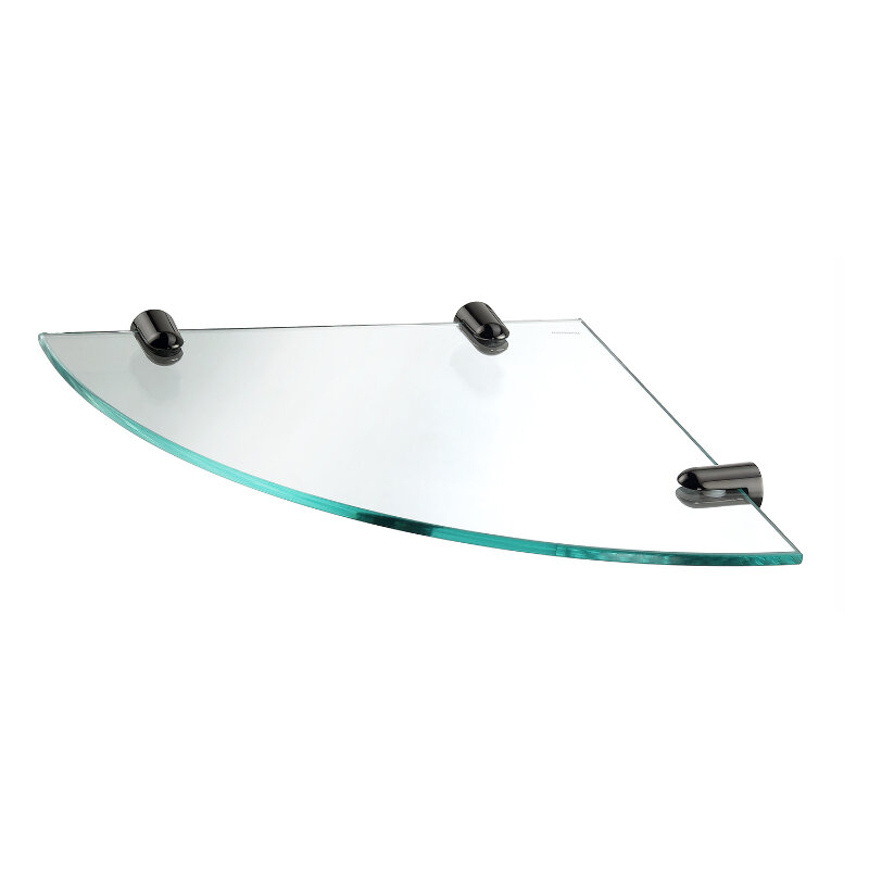 Изображение товара Стеклянная настенная полка WasserKRAFT K-533PB черный глянец закаленное стекло