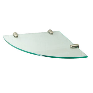 Изображение товара Стеклянная полка WasserKRAFT K-533N никель для ванной и кухни