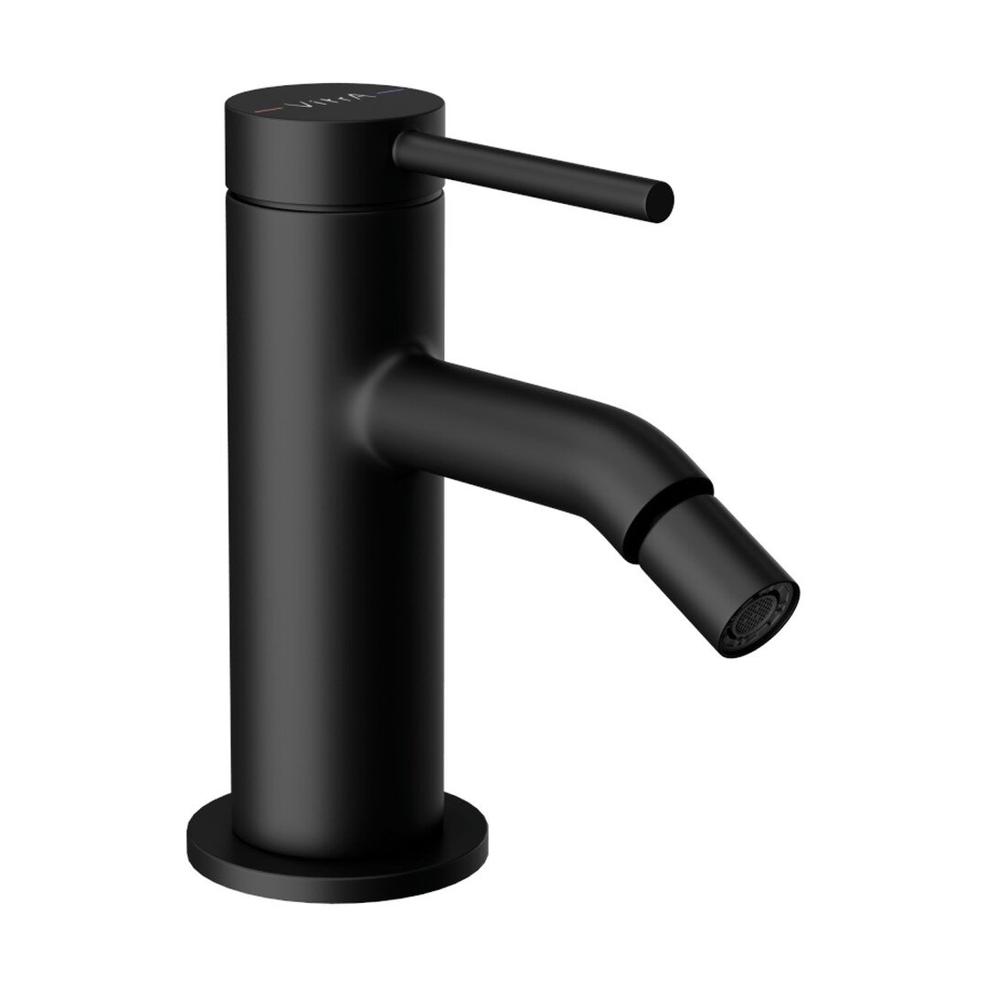 Изображение товара Смеситель для биде VitrA Minimax Round A4353636EXP, с донным клапаном, черный матовый