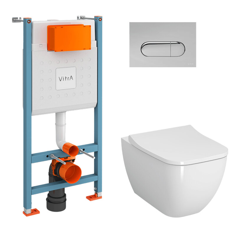 Изображение товара Vitra Shift 9855B003-7206 Подвесной безободковый унитаз комплект с сиденьем микролифт