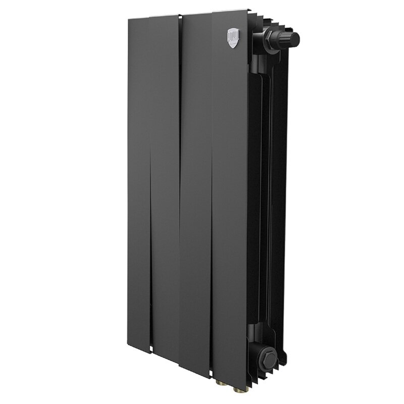 Изображение товара Радиатор биметаллический Royal Thermo PianoForte 500 VR80 4 секции черный нижнее подключение