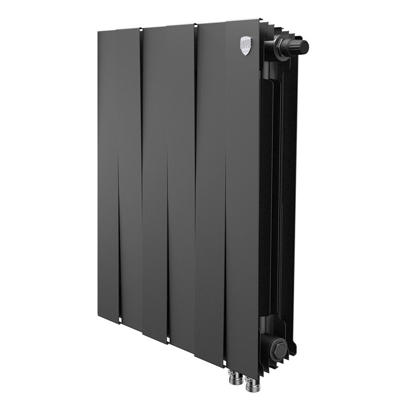 Изображение товара Радиатор биметаллический Royal Thermo PianoForte 500 VR80 RTPBVR803050006, 6 секций, нижнее правое подключение, черный (НС-1682392)