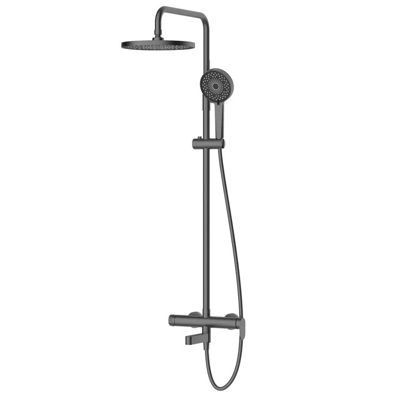 Изображение товара Душевая система Agger Sweet A2793355 с изливом и верхним душем, оружейная сталь