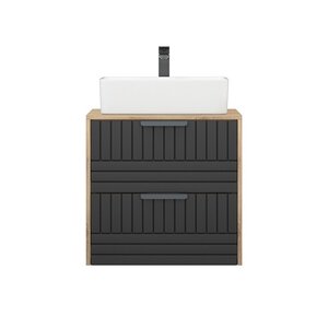 Изображение товара Тумба под раковину Corozo Инди 60, SD-00001360, 60 см, подвесная, цвет серый/коричневый