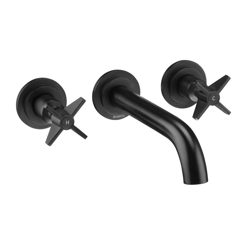 Изображение товара Смеситель для раковины Deante Temisto BQT_N54D черный матовый двухрычажный скрытая установка