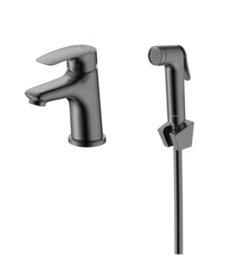 Изображение товара Смеситель Milardo Rora RORGM01M08, для раковины, с гигиеническим душем, PVD графит 