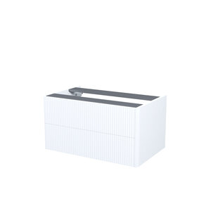 Изображение товара Тумба под раковину Iddis Aiger 80 см подвесная белая с фрезерованным фасадом