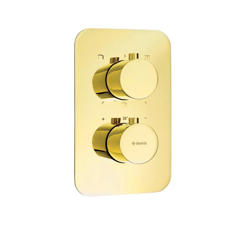 Изображение товара Смеситель для ванны и душа Deante Round BXY_ZEBT термостатический, PVD золото Изображение товара Смеситель для ванны и душа Deante Round BXY_ZEBT термостатический, PVD золото