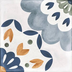 Изображение товара Керамогранит Decocer Siena Palma 45888, 19,8 x 19,8 см, белый, голубой