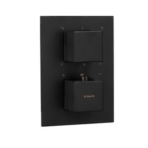 Изображение товара Встраиваемый термостатический смеситель для ванны и душа Deante Square BXY_NEAT черный матовый