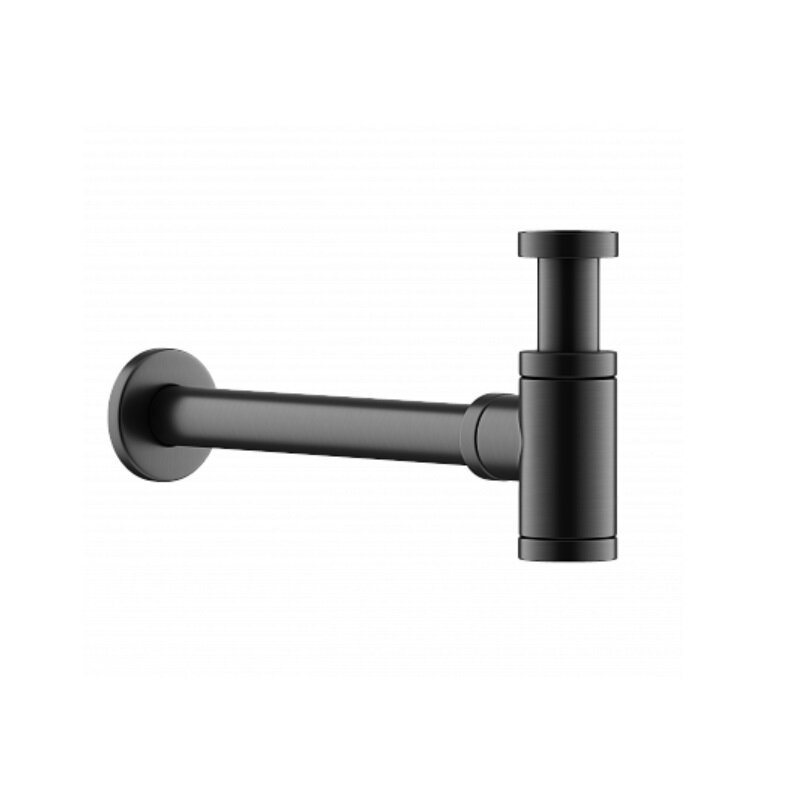 Изображение товара Дизайнерский бутылочный сифон Ceramicanova для раковины с мокрым затвором 70001GG вороненая сталь