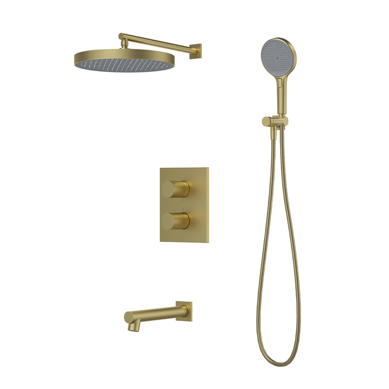 Изображение товара Душевая система Iddis Duna DUNMGSTi68 термостат с внутренней частью PVD золото матовое