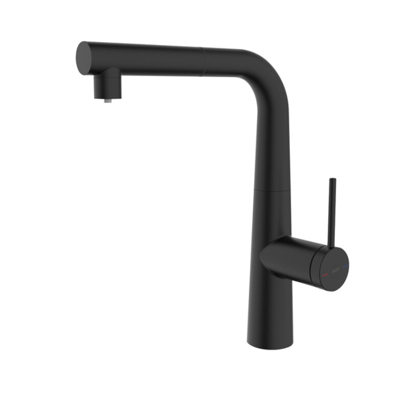 Изображение товара Современный выдвижной кухонный смеситель Iddis Pure PURBLPFi05N Черный матовый