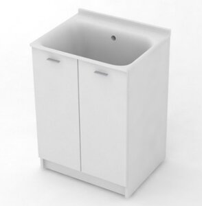 Изображение товара Комплект для постирочной Kerasan Aquadom 9166K3N*0, 60 см, напольный, без отверстия под смеситель, белый матовый