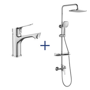 Изображение товара Комплект смесителей Rossinka RS29-80, для душа, для раковины, хром