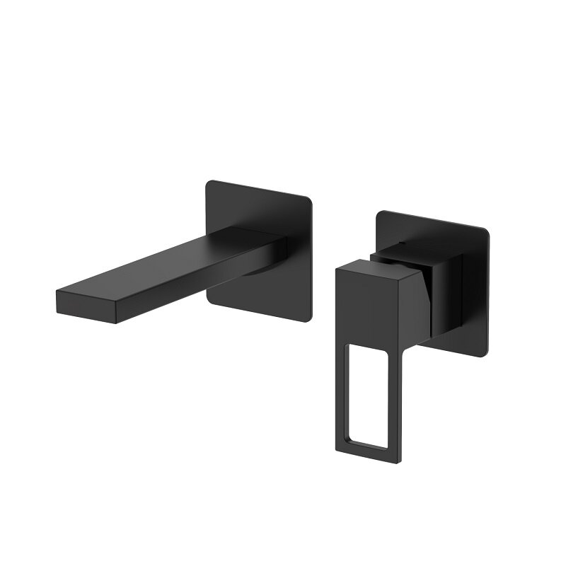 Изображение товара Дизайнерский встроенный смеситель для раковины D&K Dortmund DA1714405 черный матовый