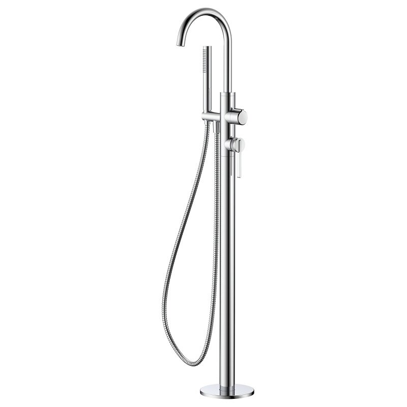 Изображение товара Смеситель для ванны и душа D&K Bonn DA1706001 напольный с душевым гарнитуром хром