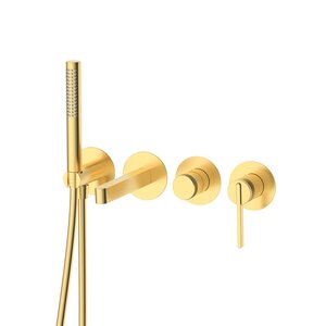 Изображение товара Современный смеситель для ванны и душа D&K Bonn DA1704807, встраиваемый, золото матовое