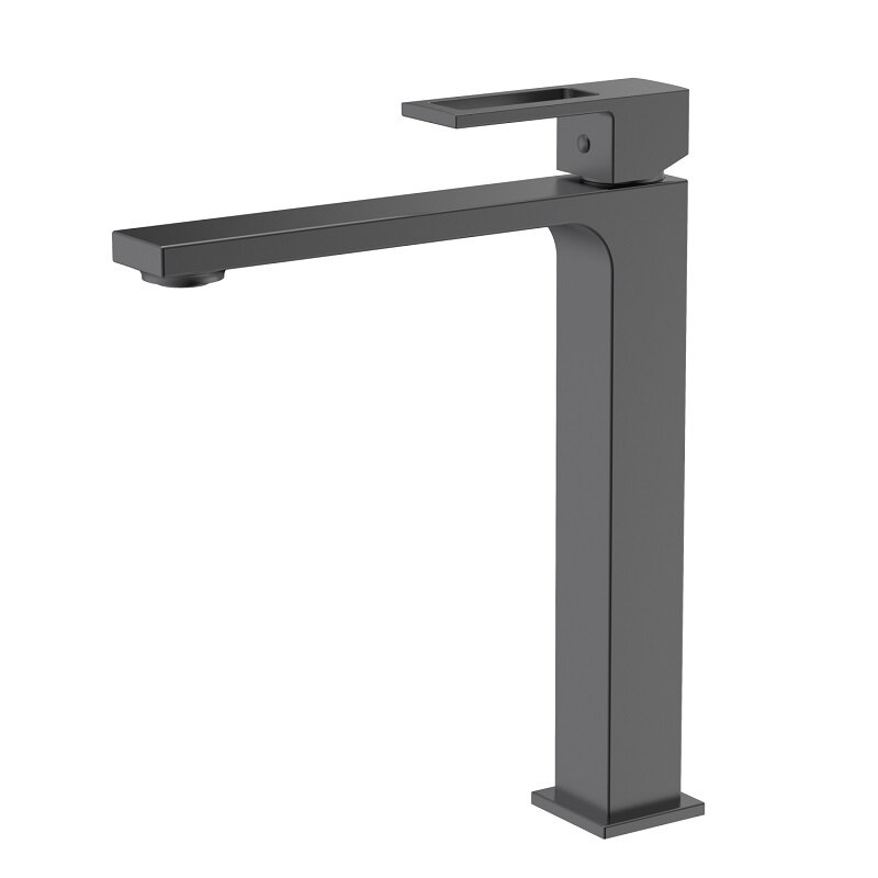 Изображение товара Современный смеситель для раковины D&K Dortmund DA1712006 графитовый для ванной