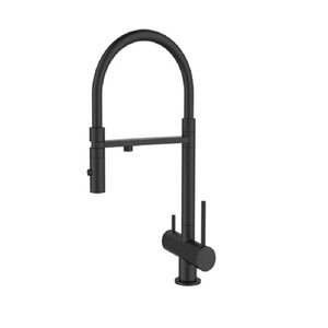 Изображение товара Смеситель для кухонной мойки D&K Kitchen DA1462505Black, с подключением к фильтру, гибкий излив, цвет черный матовый