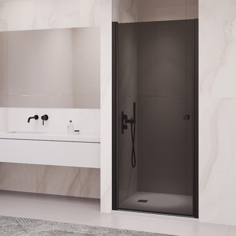 Изображение товара Душевая дверь RGW Passage 60 см черное стекло распашная анодированный алюминий