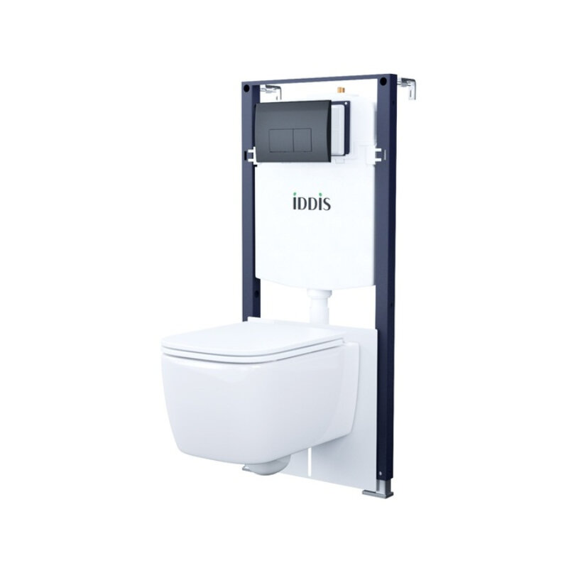Изображение товара Комплект Iddis Basic BASBR02i73 подвесной безободковый унитаз белый с сиденьем микролифт