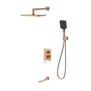 Изображение товара Душевая система DQ Dortmund DA1715633, встраиваемая, с изливом, цвет брашированное розовое золото