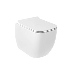 Изображение товара Унитаз Kludi Resa C 28WCSET43, подвесной, безободковый, сиденье микролифт, смыв торнадо, белый
