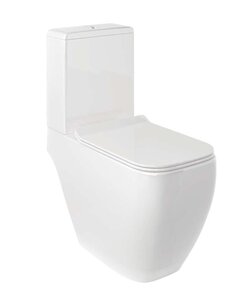 Изображение товара Унитаз-компакт Kludi Resa C 28WCS43/28WCB0643/28WCT43, безободковый, сиденье микролифт, смыв торнадо, белый