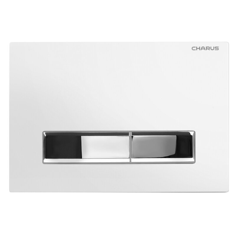 Изображение товара Клавиша для унитаза Charus Raiden FP.321.WBN.01 механическая двухрежимная белая хром