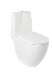 Изображение товара Унитаз-компакт Kludi Resa D 24WCS43/24WCB0643/24WCT43, безободковый, сиденье микролифт, смыв торнадо, белый