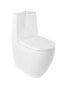 Изображение товара Унитаз-компакт Kludi Resa D 24WCS43/24WCB0543/24WCT43, безободковый, сиденье микролифт, смыв торнадо, белый