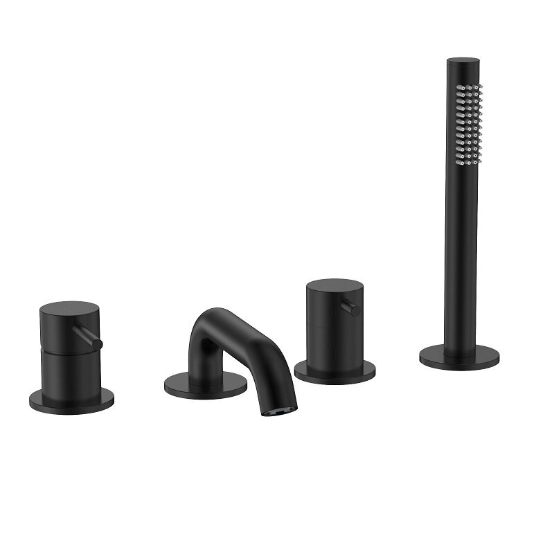 Изображение товара Смеситель на борт ванны Aquame Siena AQM6219MB черный матовый с душем