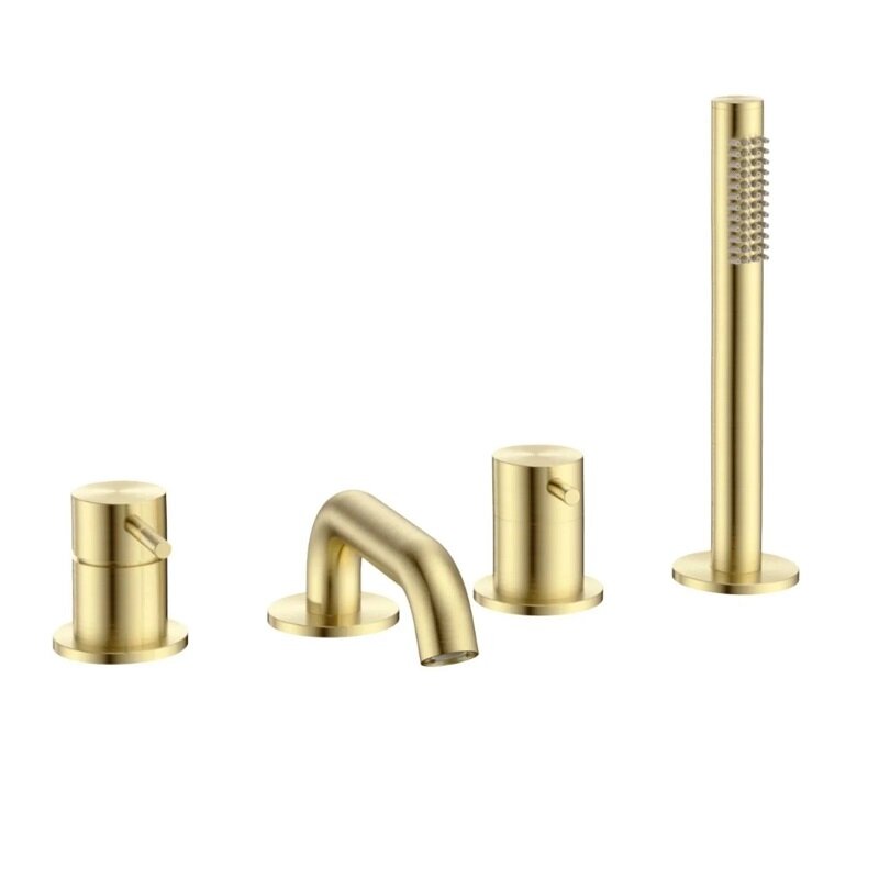 Изображение товара Смеситель на борт ванны Aquame Siena AQM6219BG золото шлифованное Итальянский дизайн