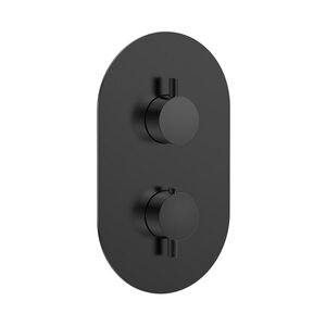 Изображение товара Смеситель для ванны душа Aquame Siena AQM8806MB, термостатический, с внутренней частью, на 3 потребителя, цвет черный матовый