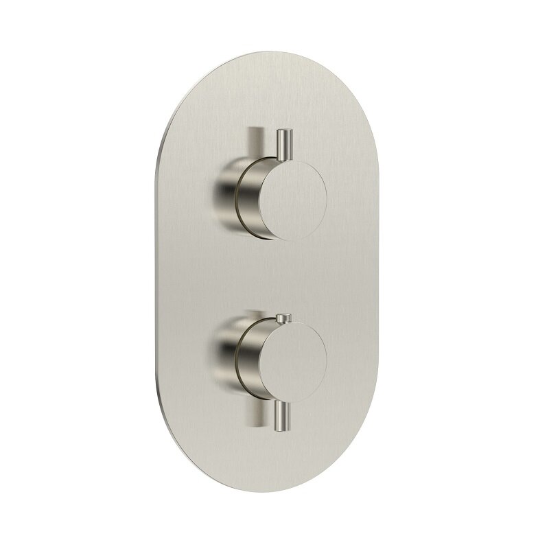 Изображение товара Современный термостатический смеситель для ванны и душа Aquame Siena AQM8806BN никель шлифованный