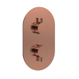 Изображение товара Смеситель для ванны душа Aquame Siena AQM8806BC, термостатический, с внутренней частью, на 3 потребителя, цвет медь шлифованная