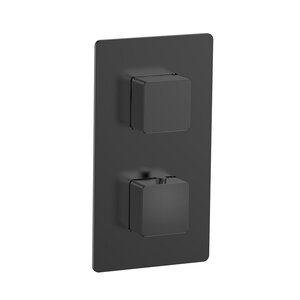 Изображение товара Современный термостатический смеситель для ванны душа Aquame Savona AQM8809MB черный матовый