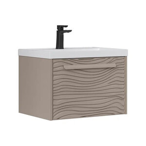 Изображение товара Тумба под раковину Equil Gleam tpGLEAM60.1Y-25, 60 см, подвесная, цвет амарок/дуб вотан