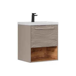 Изображение товара Тумба под раковину Equil Gleam 60 см подвесная с нишей и органайзером