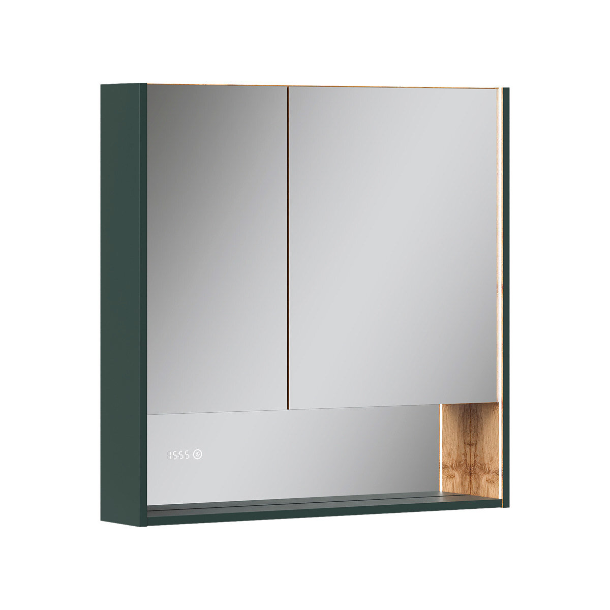 Изображение товара Зеркальный шкаф Equil Gleam szGLEAM.LED.80.2D-34 с подсветкой и часами Изображение товара Зеркальный шкаф Equil Gleam szGLEAM.LED.80.2D-34 с подсветкой и часами